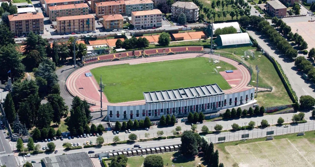 Render Stadio Vittorio Pozzo e area lanci colore